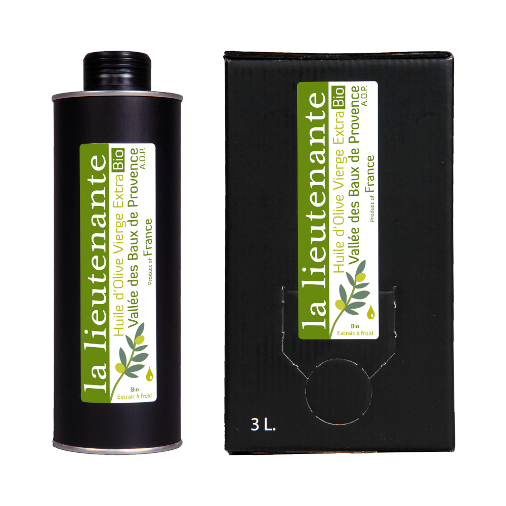 La Lieutenante - Huile d'olive Bio de la Vallée des Baux de Provence A.O.P. - Grand Cru Vert Bio